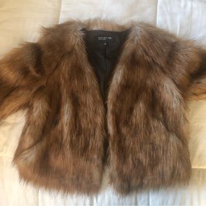 Jones New York Faux Fur Jacket Capelet